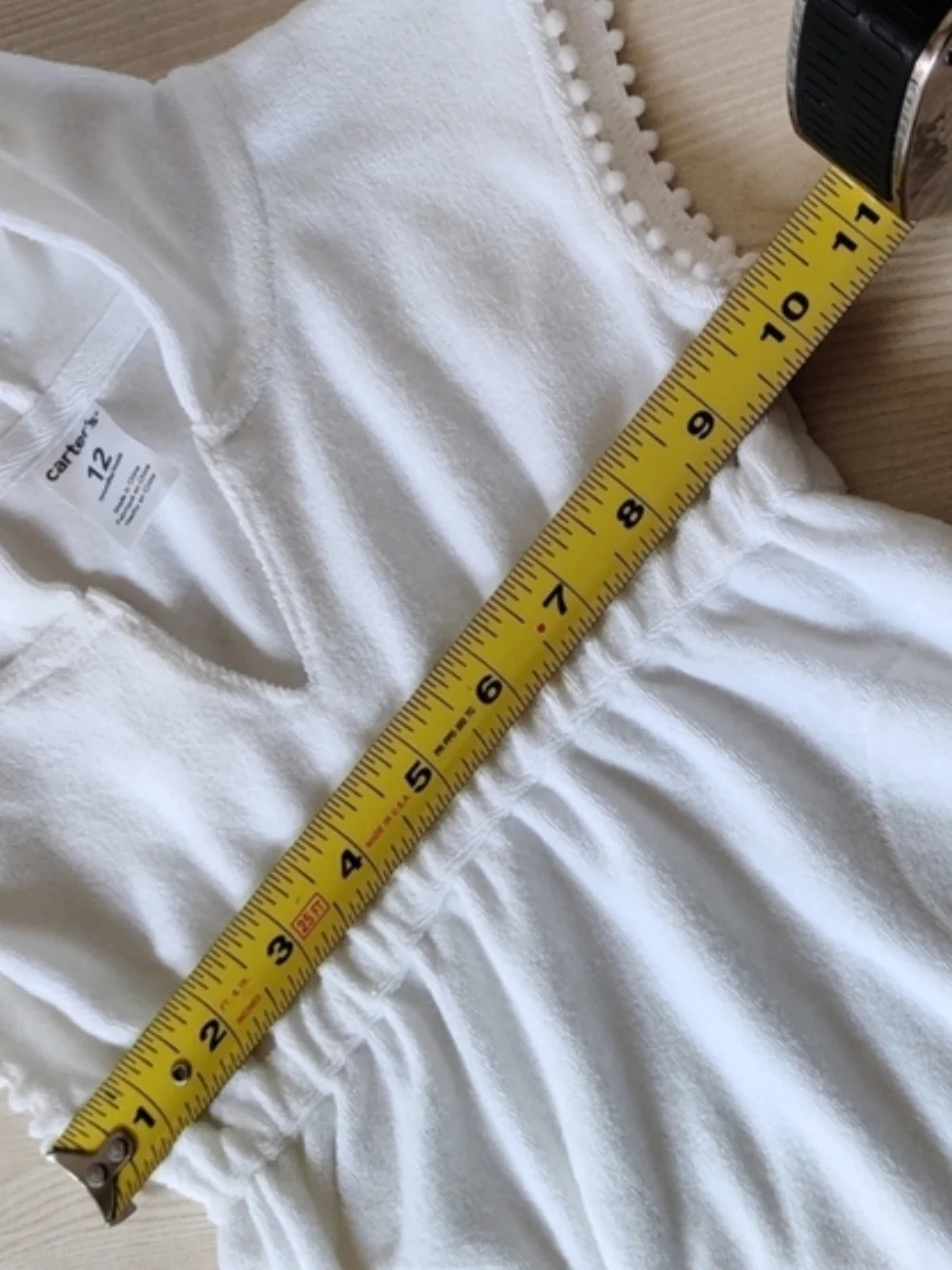 Carter's Baby Terry White Hooded Cover-Up  Size 12 Months 💰